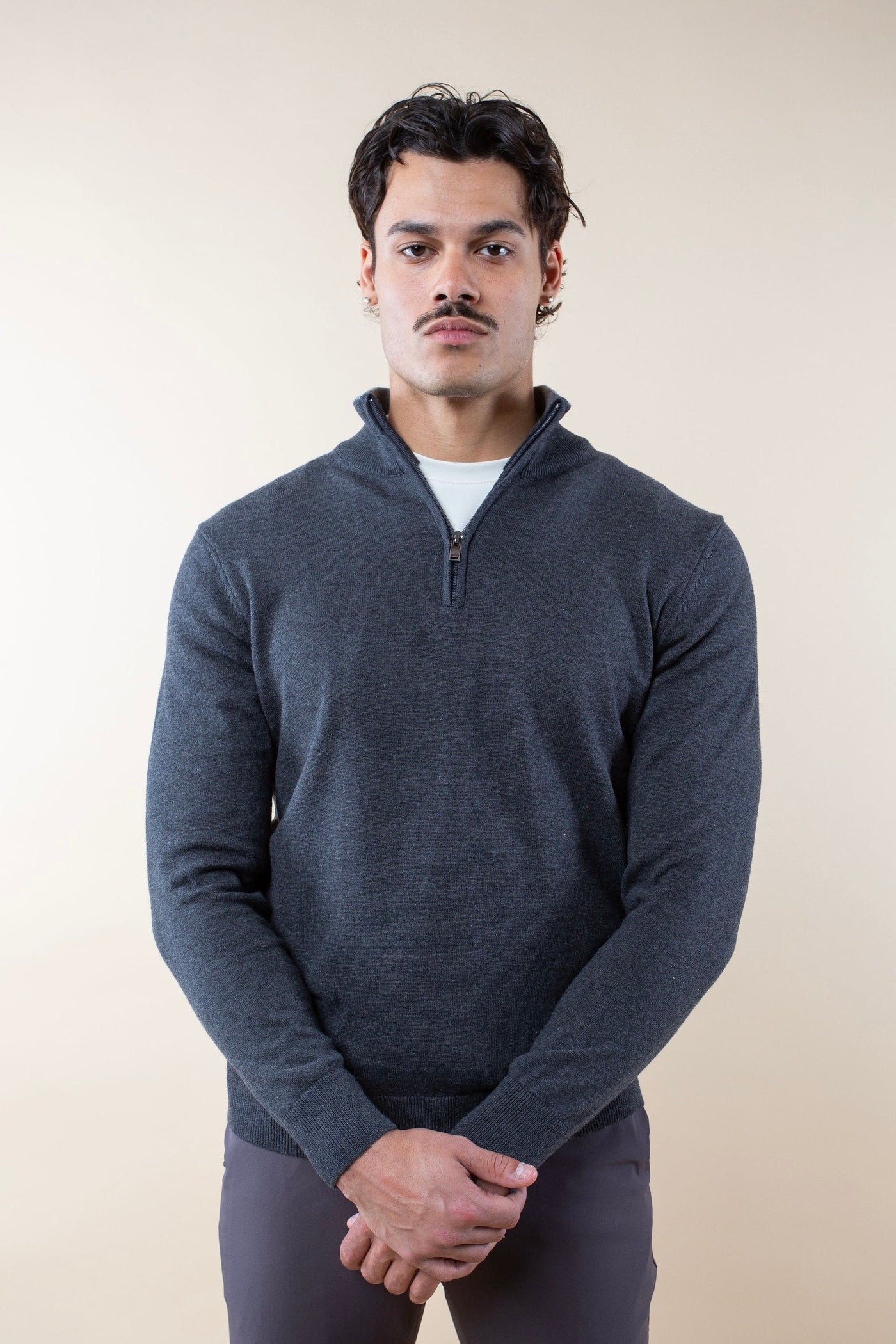 KNITTED HALF-ZIP SWEATER